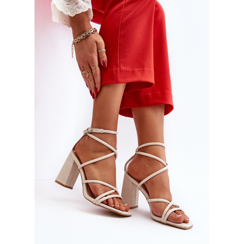 Nude Herfiana high heel sandals with straps beige 1