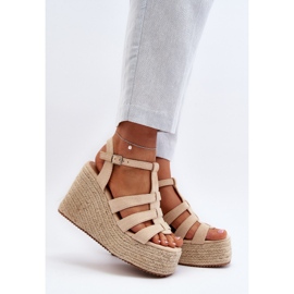 Beige Gnosis wedge sandals with braid 2