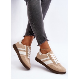 Women's Low Sneakers Sports Shoes Beige Eudiopis 1