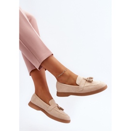 Women's Suede Moccasins Beige Dansitu 1