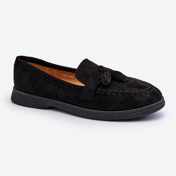 Women's Suede Moccasins Black Dansitu 1