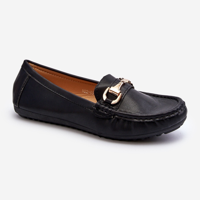 Women's Classic Eco Leather Moccasins Black Demese 2 Women's Classic Eco Leather Moccasins Black Demese 2