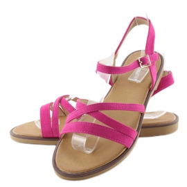 Sandals with delicate fuchsia stripes pink 2