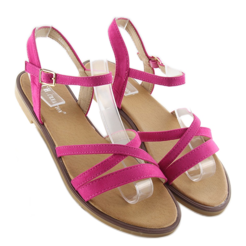 Sandals with delicate fuchsia stripes pink 1