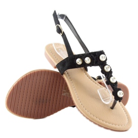 Flip-flops with pearls D-6541 Black 2