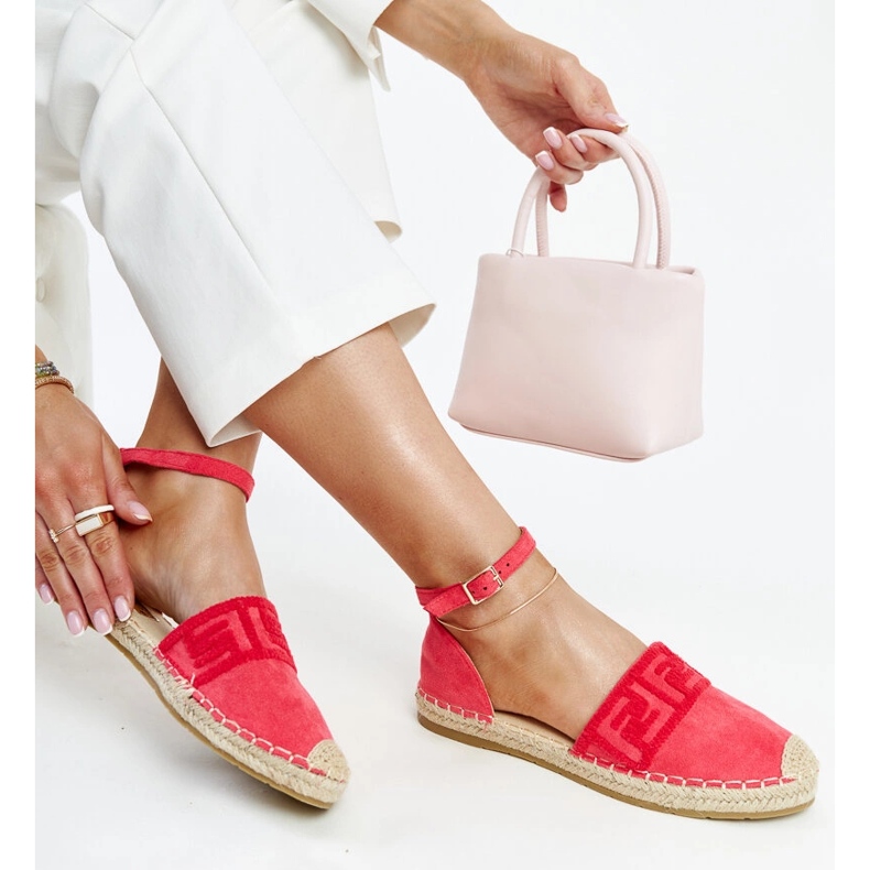 Dark pink espadrilles with decorative Sonja embroidery 1