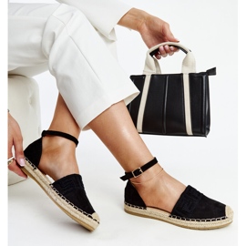 Black espadrilles with decorative Sonja embroidery 1