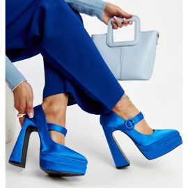 Mikea blue high heel pumps 1