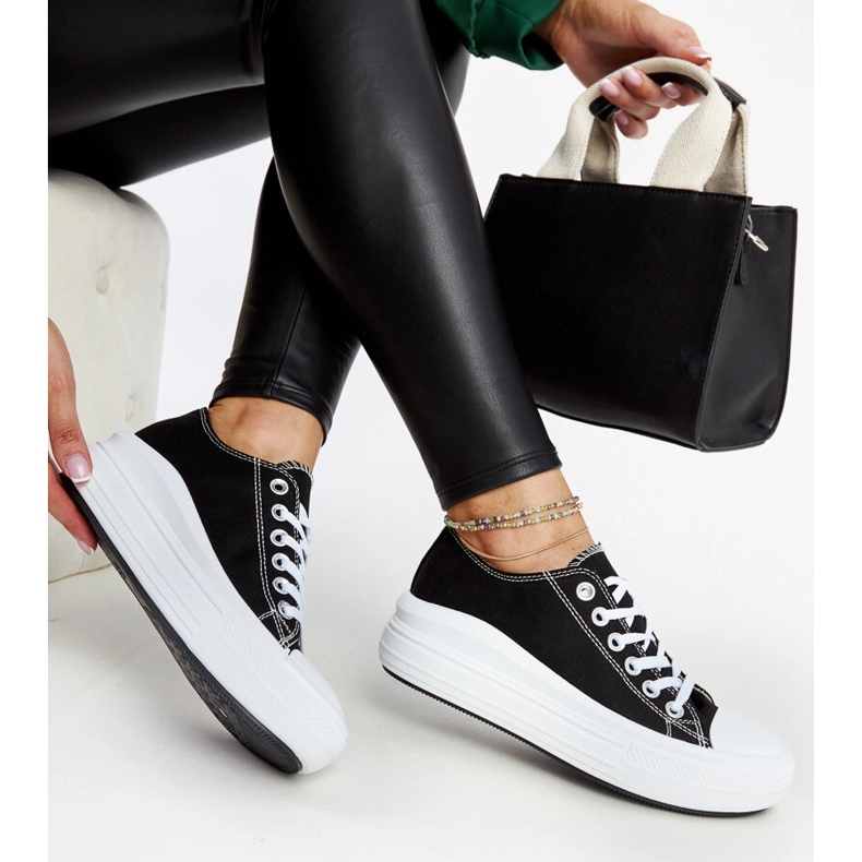 Black sneakers on a thick Zlata platform 1