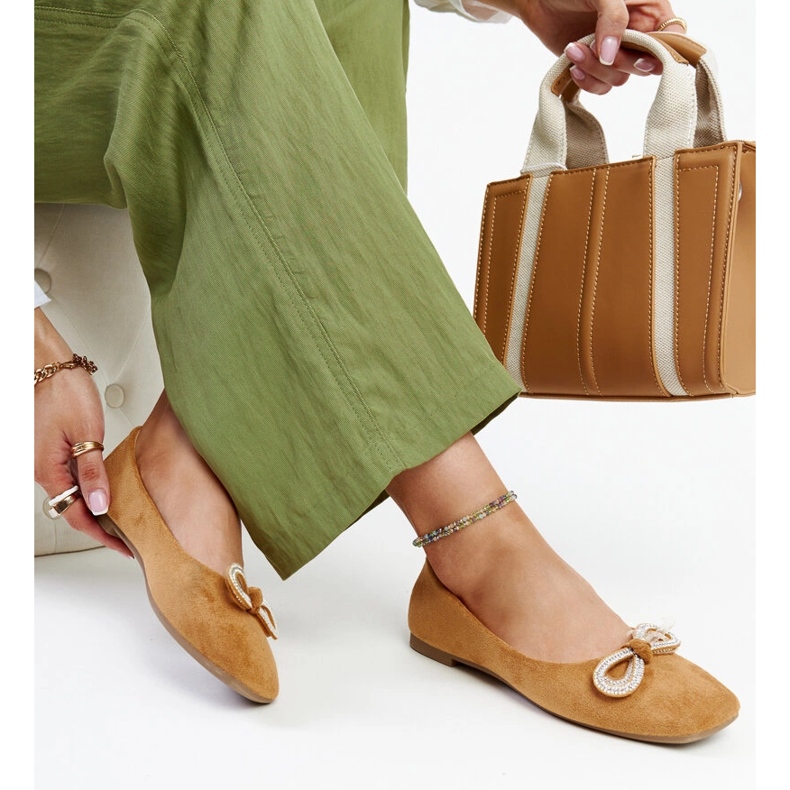 Brown ballet flats with a bow by Gaillou 1 Brown ballet flats with a bow by Gaillou 1