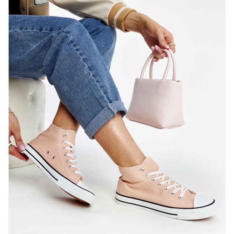 Light pink Eliska high-top sneakers 1