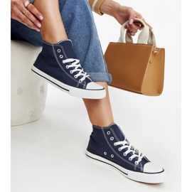 Navy blue Eliska high-top sneakers 1