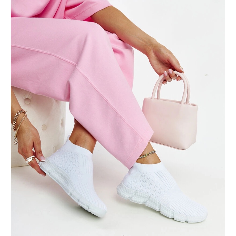 White lightweight sports sneakers by Vaclav 1