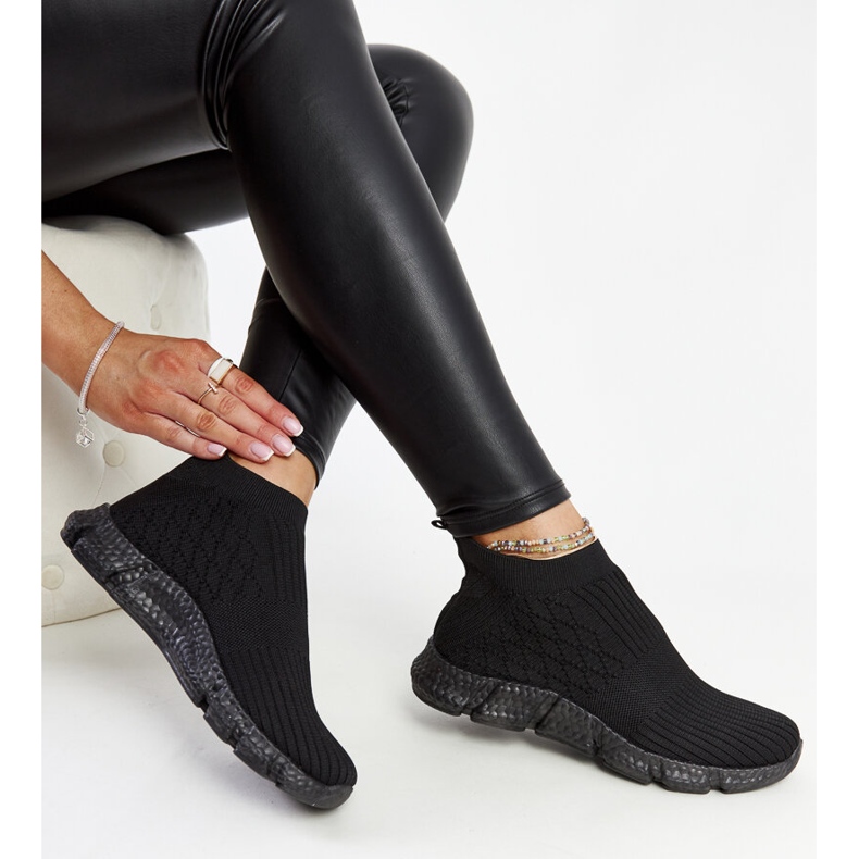 Black lightweight sports sneakers by Vaclav 1