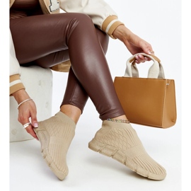 Dark beige lightweight sports sneakers by Vaclav 1