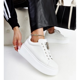 White leather sneakers golden decoration Karino 1