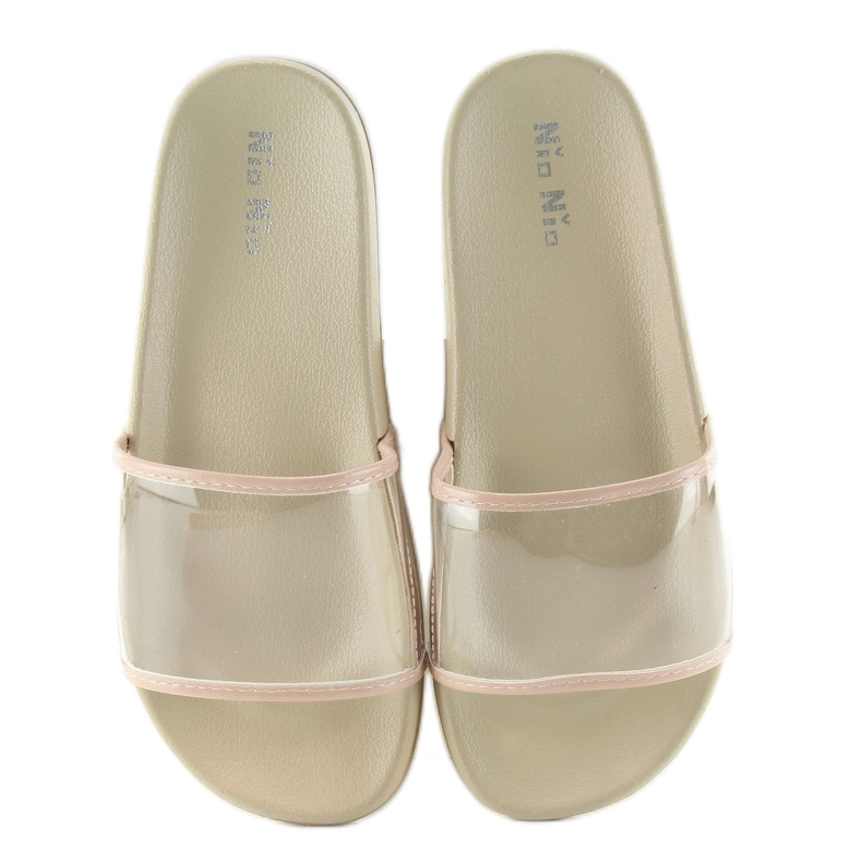 Slippers with a transparent stripe ts168-6 Beige 2