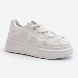 Women's Sneakers With Thick Lacing White Vinali 2
