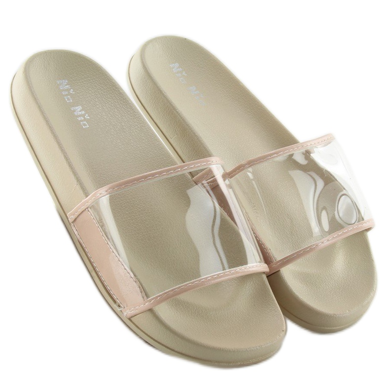 Slippers with a transparent stripe ts168-6 Beige 1