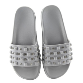 Slippers with a rubber strap ts168-8 gray grey 1