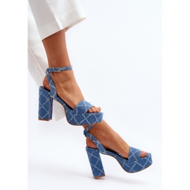 Blue Acrana high heel denim sandals 2
