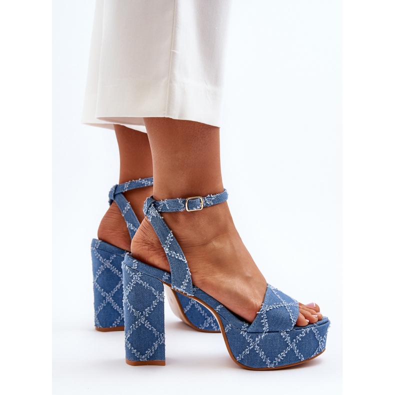 Blue Acrana high heel denim sandals 1