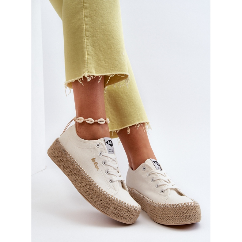 Lee Cooper LCW-24-44-2410 Braided Sneakers, White 1