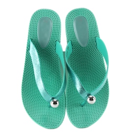 Flip-flops with a silver ball 9-56 green 2