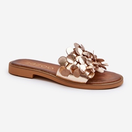Zazoo 40381 Women's Leather Flat Sandals, Gold golden 2