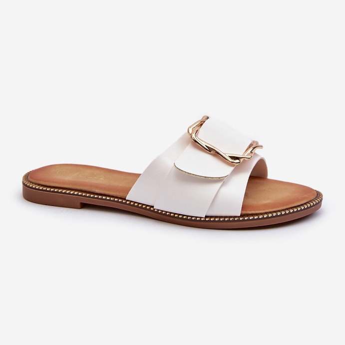 Women's Flip-Flops With a Strap and Buckle White Opahiri 2