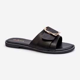 Women's Flip-Flops With a Strap and Buckle Black Opahiri 1