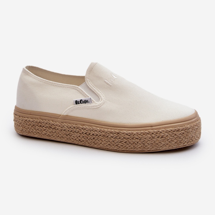 Women's Slip-On Sneakers With Braid Lee Cooper LCW-24-44-2430 white 1