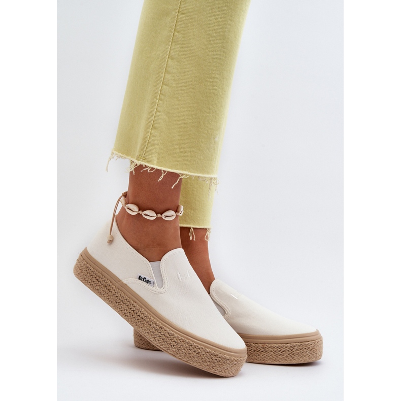 Women's Slip-On Sneakers With Braid Lee Cooper LCW-24-44-2430 white 2