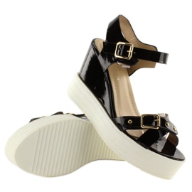 White lacquered sandals under the FZ-567 Black 2