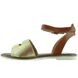 2015L-139-3W Gold hologram sandals golden 1