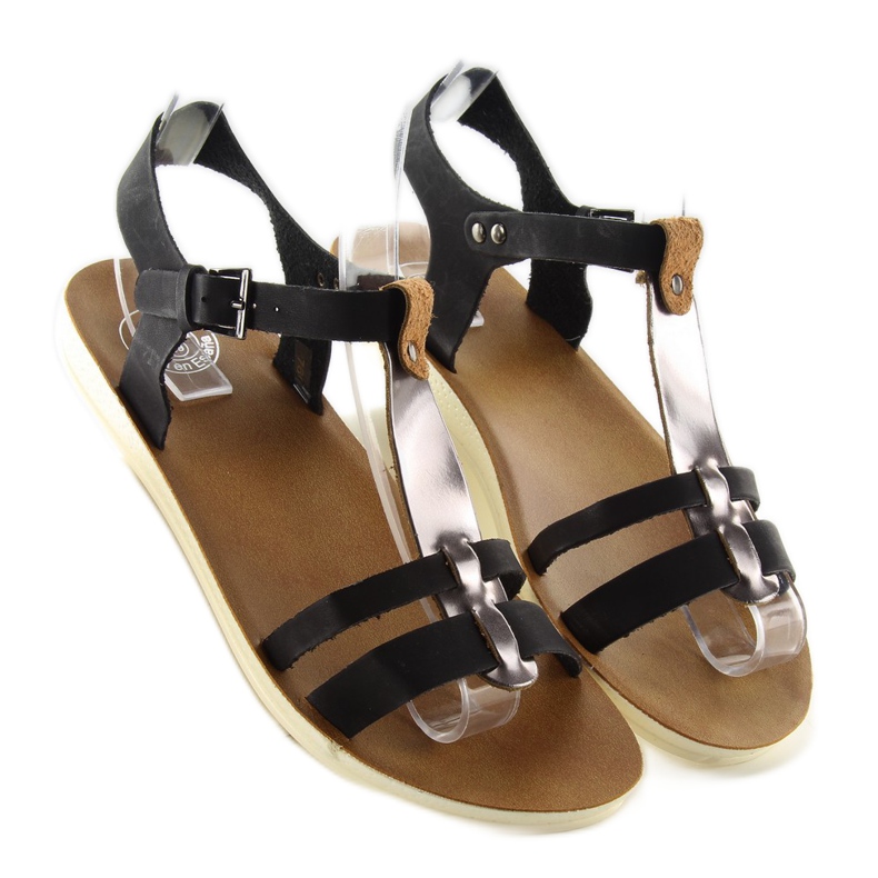 Sandals with a metallic strap 760 black 1