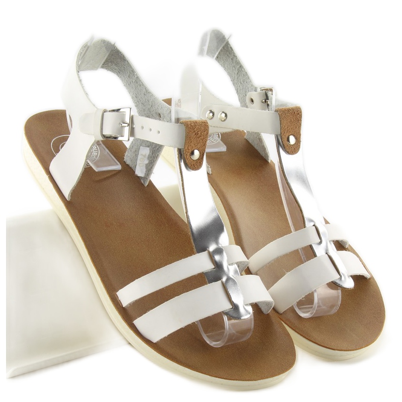 Sandals with a metallic strap 760 white 1