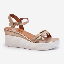 Esinna Gold Wedge Sandals golden 1