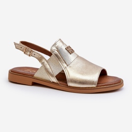 Zazoo 40385 Women's Leather Sandals Gold golden 1