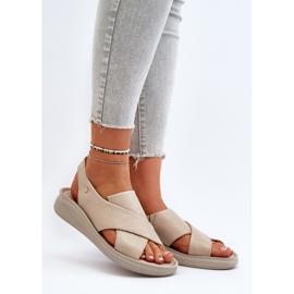 Zazoo 40392 Women's Leather Sandals, Beige 2 Zazoo 40392 Women's Leather Sandals, Beige 2