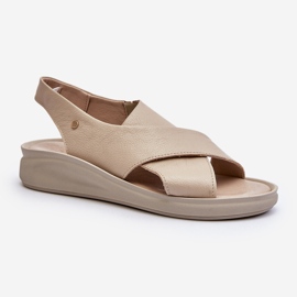Zazoo 40392 Women's Leather Sandals, Beige 1