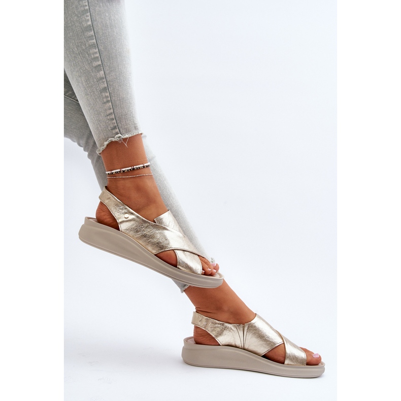 Zazoo 40392 Women's Leather Sandals Gold golden 1 Zazoo 40392 Women's Leather Sandals Gold golden 1