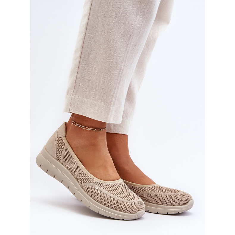 Beige Aviaba Ballet Flats On Platform And Wedge 2