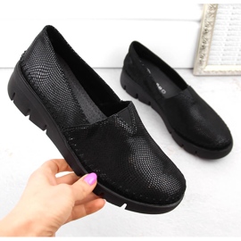 Shiny black leather slip-on wedge shoes Filippo DP6161 1