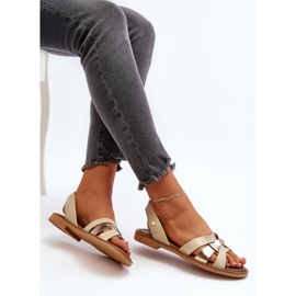 Zazoo 40382 Women's Leather Sandals, Beige 1