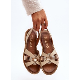 Zazoo 40382 Women's Leather Sandals, Beige 2