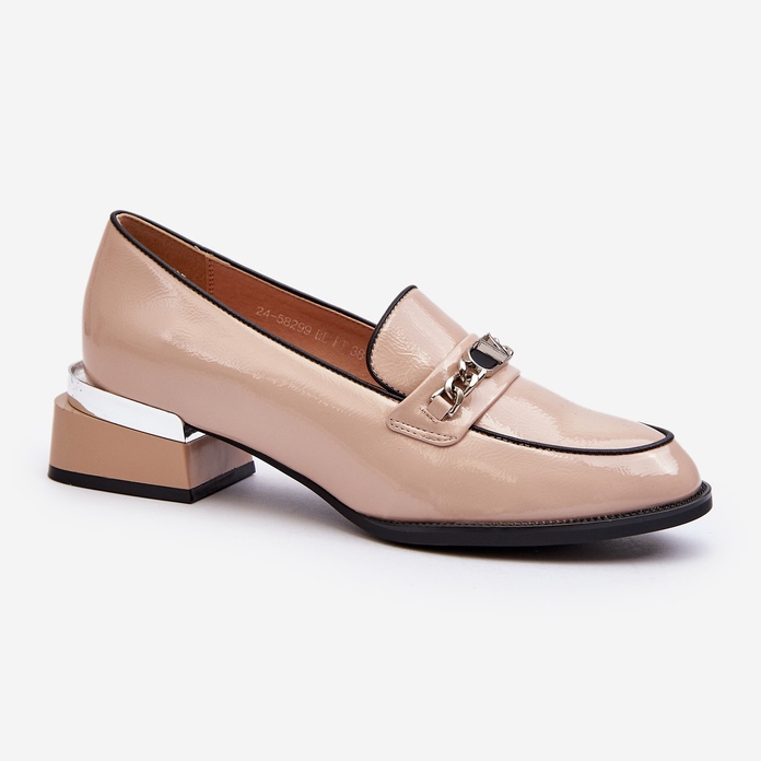 Vinceza Women's Patent Low-Heel Shoes Beige Albreide 1 Vinceza Women's Patent Low-Heel Shoes Beige Albreide 1