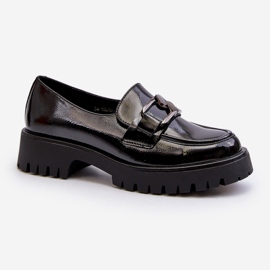 Vinceza Women's Patent Leather Moccasins Black Santtes 1