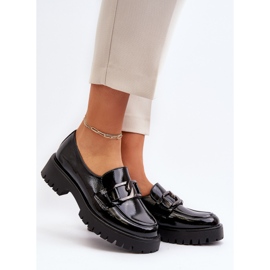 Vinceza Women's Patent Leather Moccasins Black Santtes 2