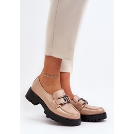 Vinceza Patent leather women's moccasins Beige Santtes 2
